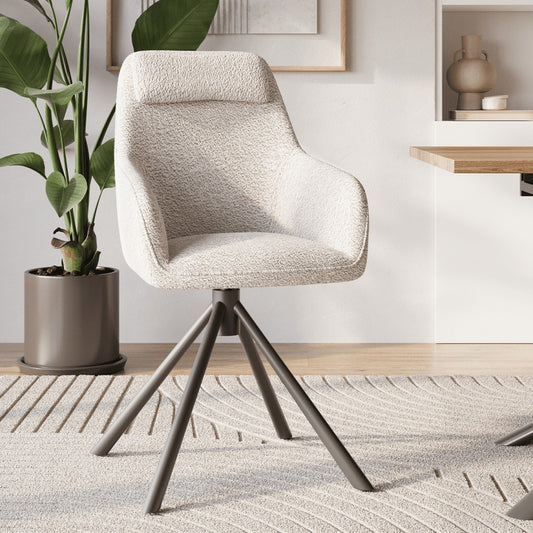 Chaise pivotante avec accoudoirs effet mouton — Agnes - Vue 2