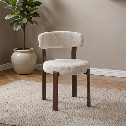 Lot de 2 chaises velours écru pieds marron — Maryse - Vue 2