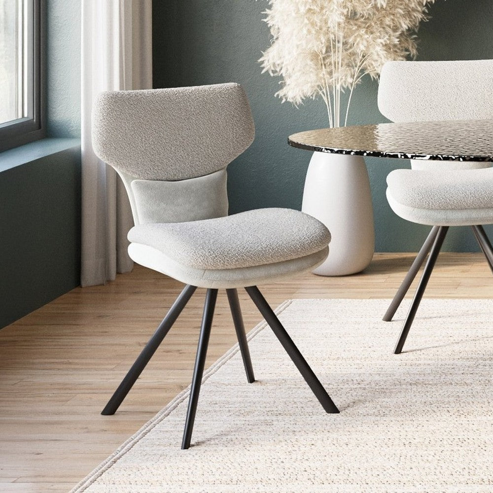 Lot de 2 chaises bouclette beige — Milia - Vue 2