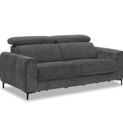 Canapé convertible 3 places velours texturé gris — Caleb