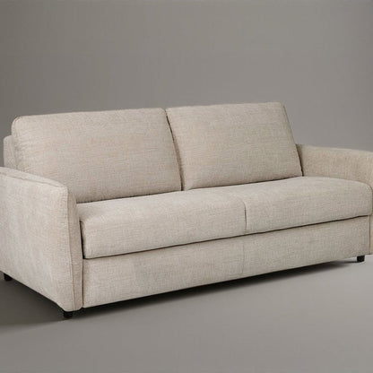 Canapé convertible 3 places velours texturé beige — Chiara