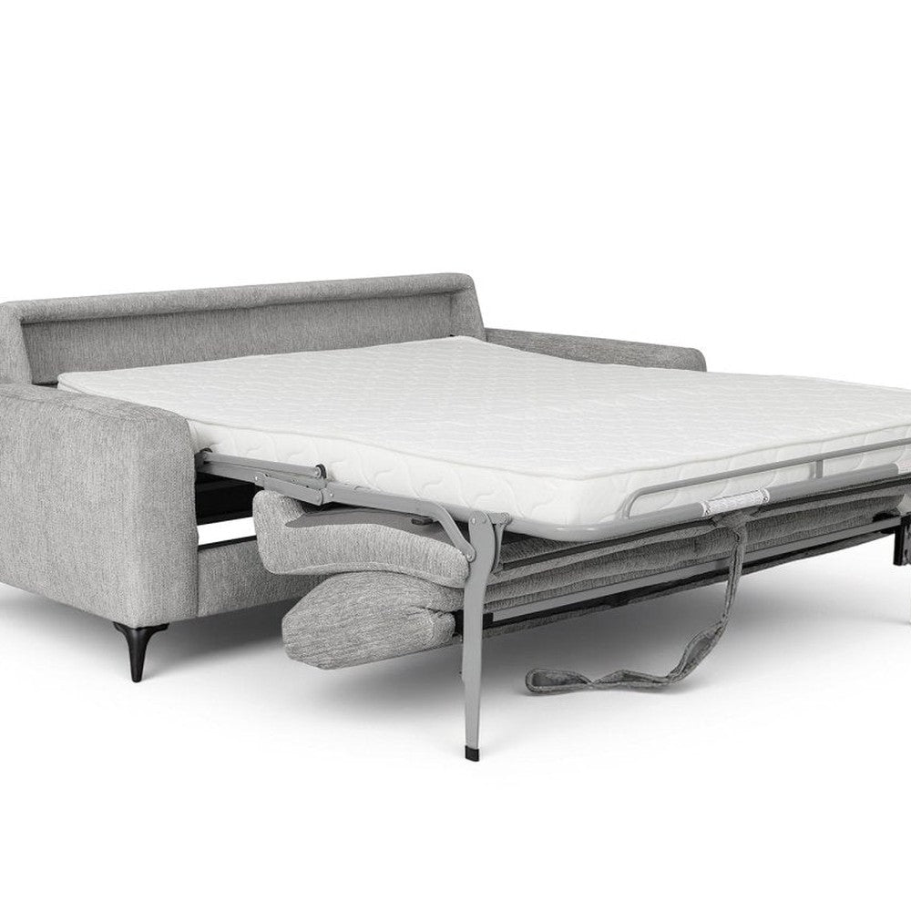 Canapé convertible 3 places velours chiné gris — Nona