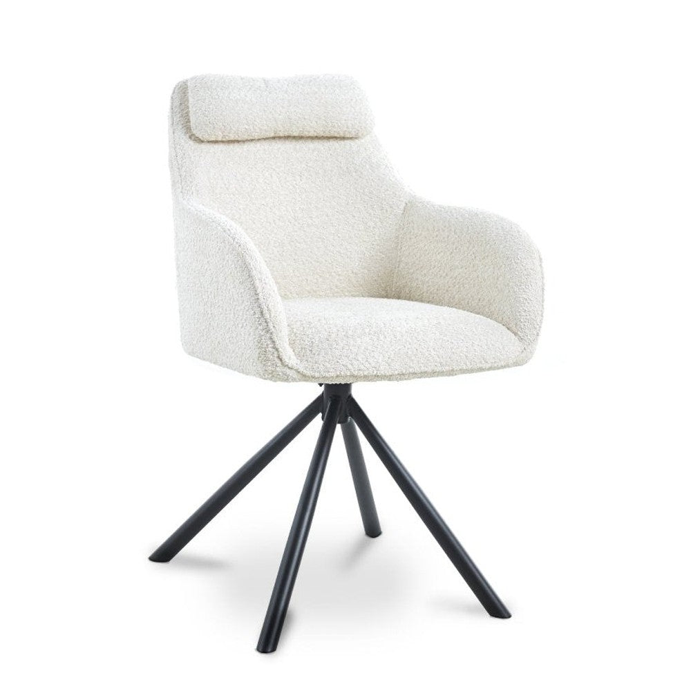 Chaise pivotante avec accoudoirs effet mouton — Agnes
