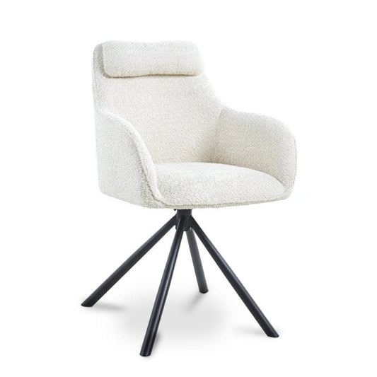Chaise pivotante avec accoudoirs effet mouton — Agnes
