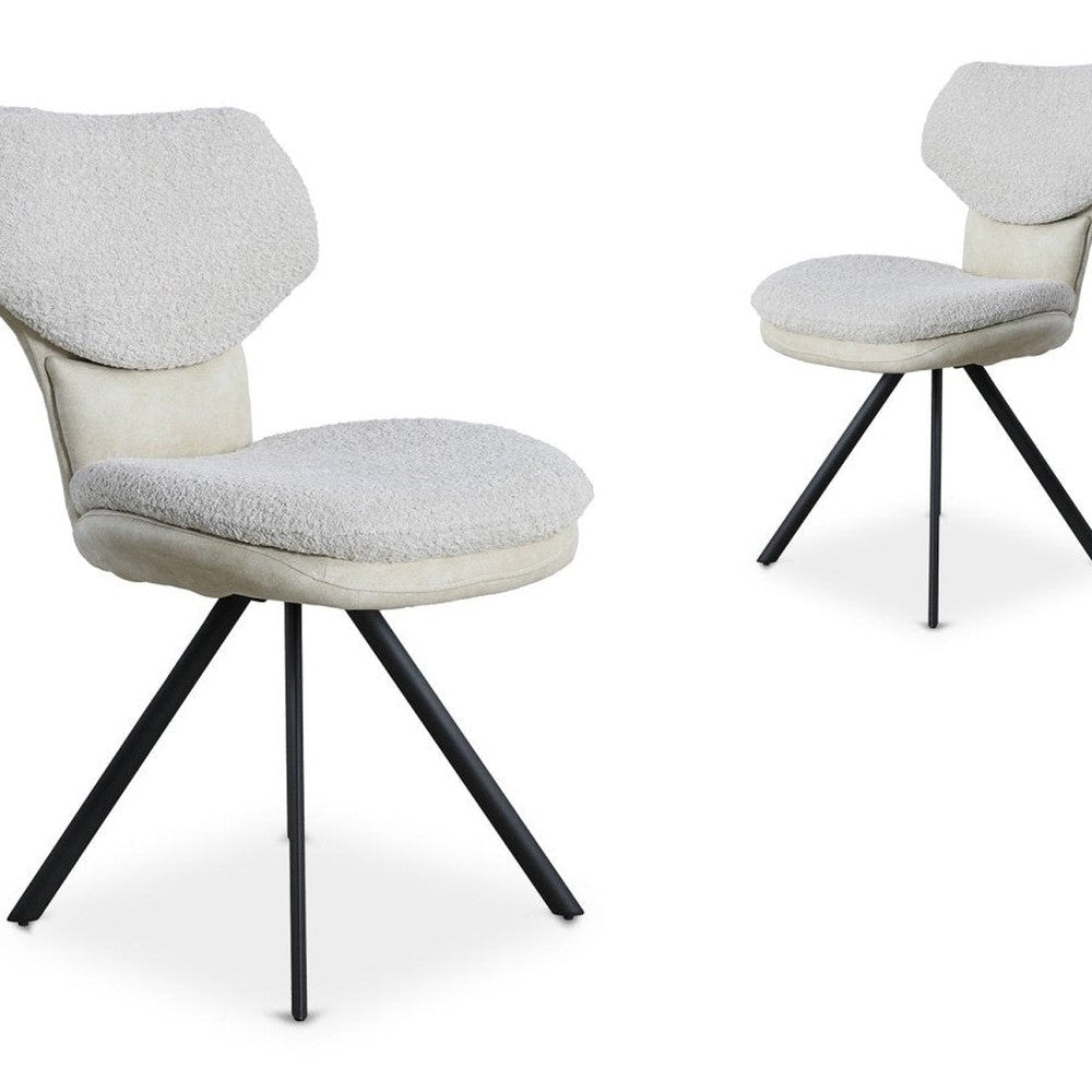 Lot de 2 chaises bouclette beige — Milia