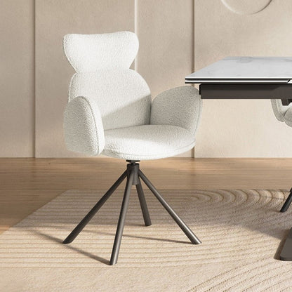 Lot de 2 chaises pivotantes mouton beige — Magy - Vue 2
