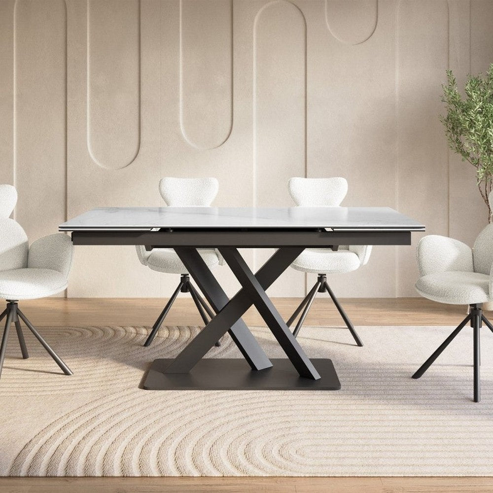 Lot de 2 chaises pivotantes mouton beige — Magy - Vue 3