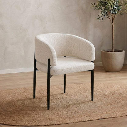 Lot de 2 chaises velours écru pieds noir — Diana - Vue 2
