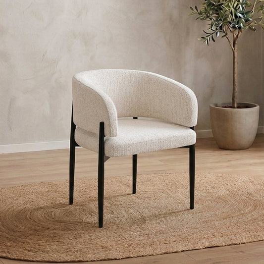 Lot de 2 chaises velours écru pieds noir — Diana - Vue 2
