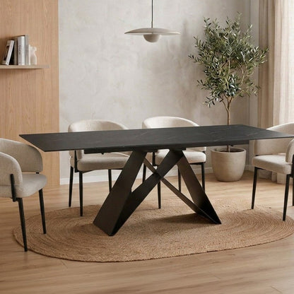 Lot de 2 chaises velours écru pieds noir — Diana - Vue 3