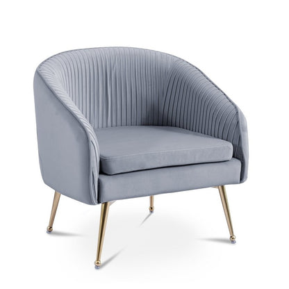 Fauteuil cabriolet velours gris pieds doré — Trecy - Vue 2