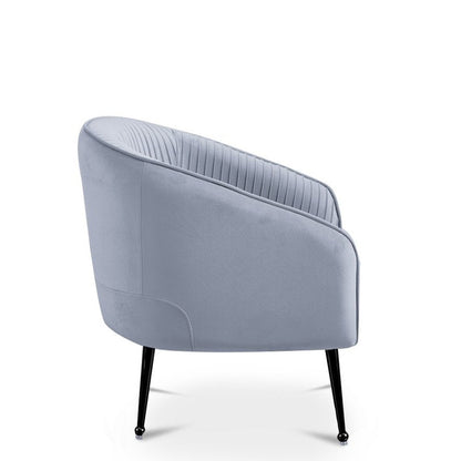 Fauteuil cabriolet velours gris pieds noir — Trecy - Vue 3
