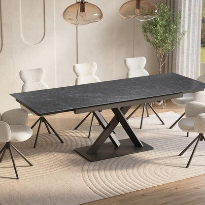 Table extensible céramique noire 6-10 personnes — Classique