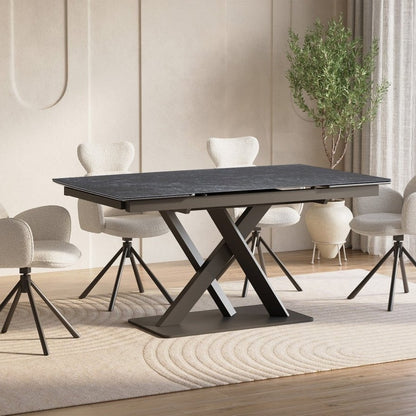 Table extensible céramique noire 6-10 personnes — Classique