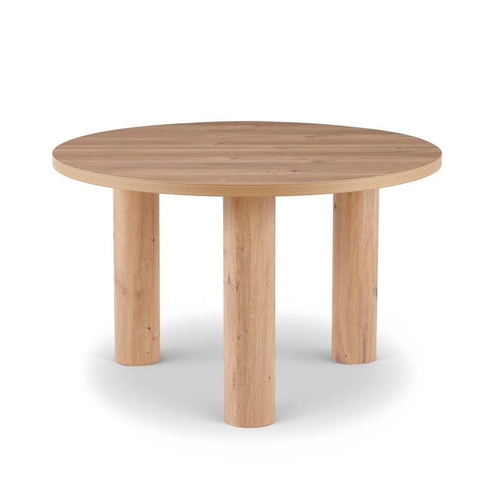 Table ronde effet bois 120 cm — Lorina